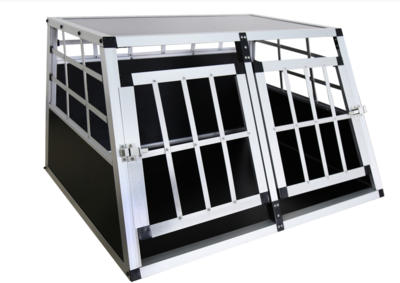 Alu tube dog cage with double door 