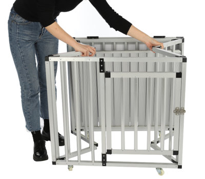 Aluminum MDF Board folding dog cage 